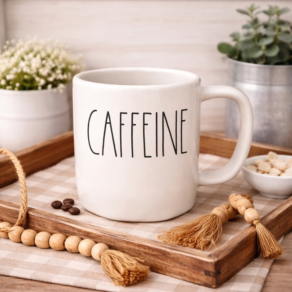Rae‎ Dunn Caffeine Ceramic Farmhouse Rustic Mug